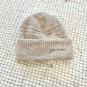 Ganni Beige Beanie